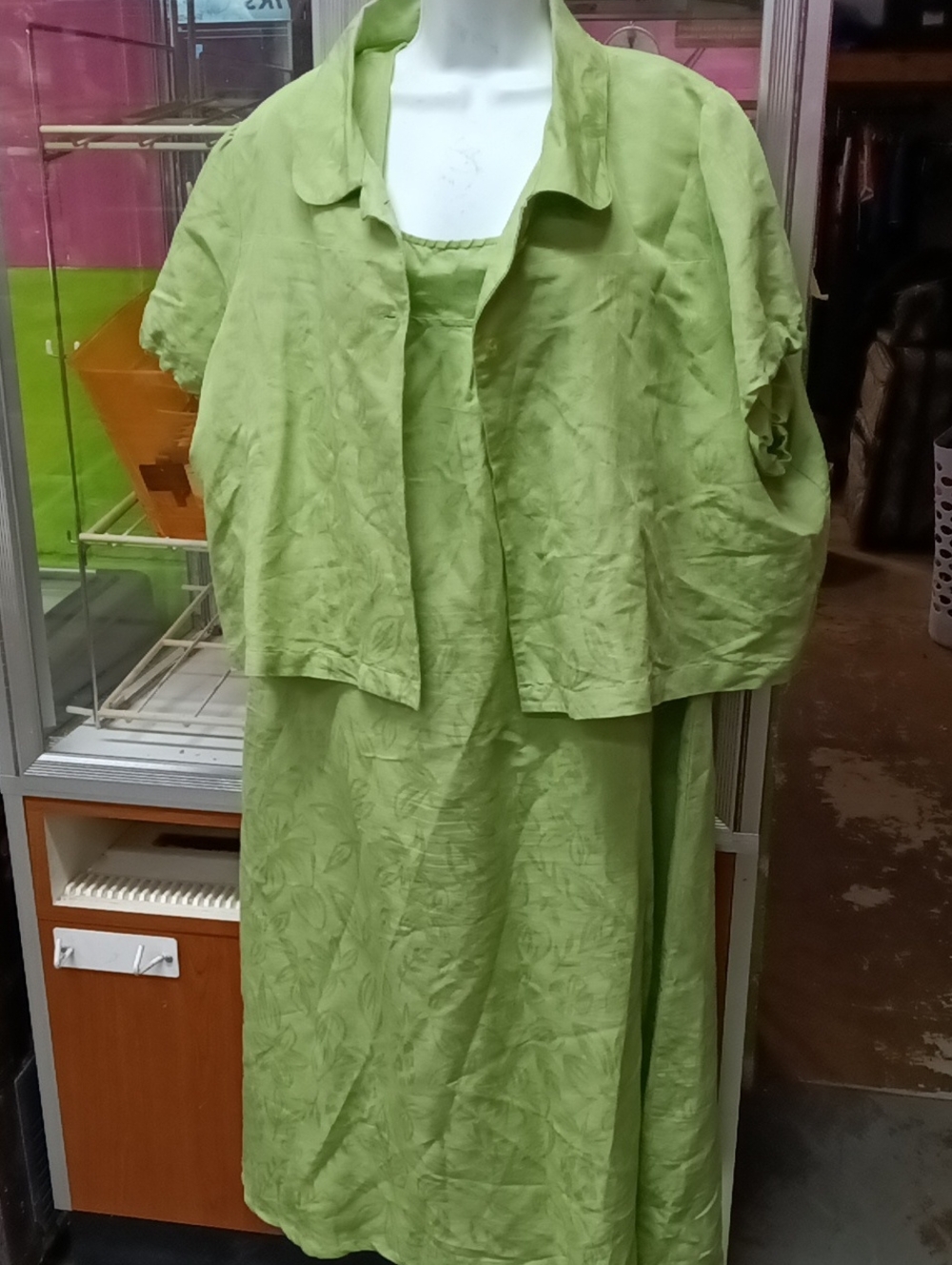 Light Green Women's Maxi Dress with Matching Jacket